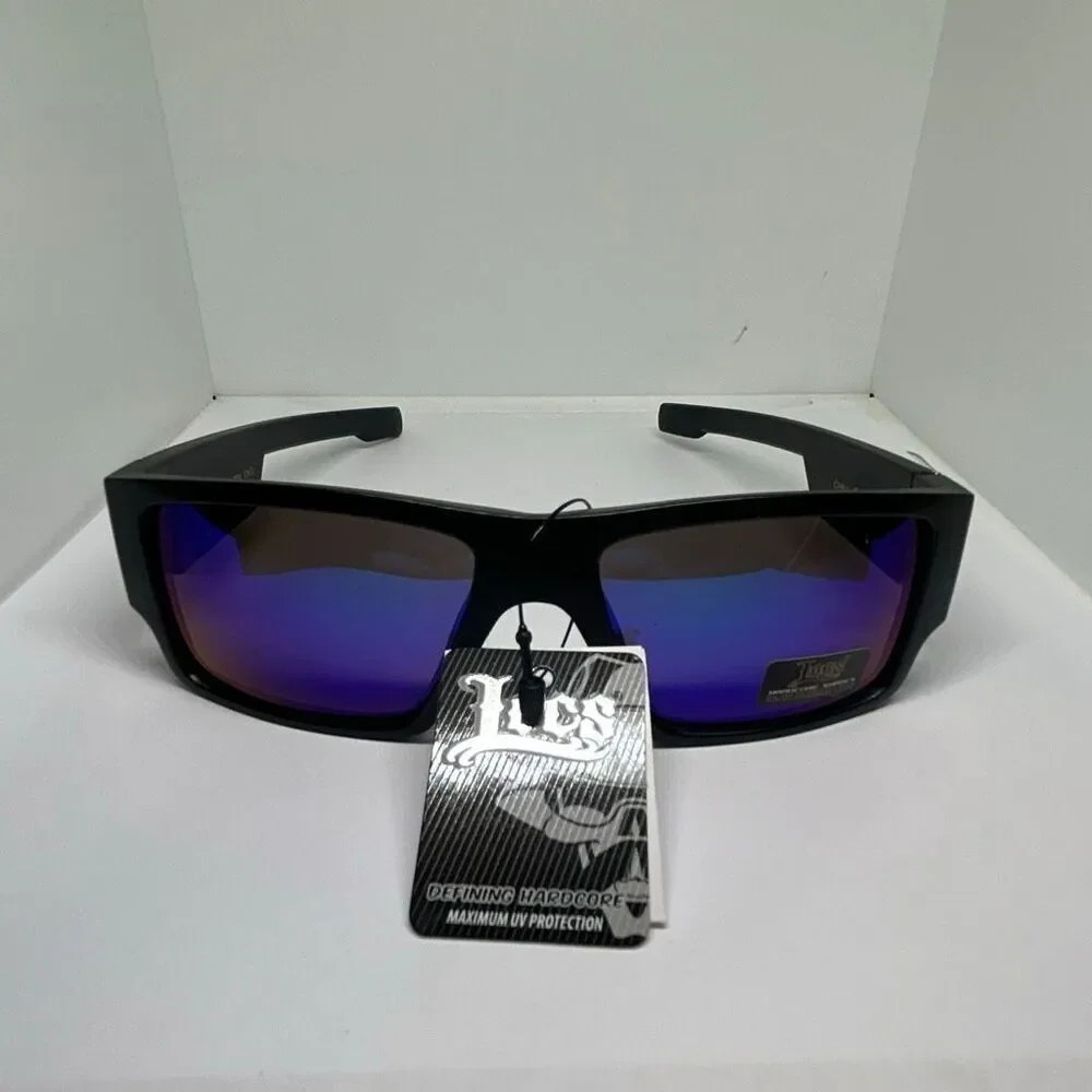 Locs Wrap Sunglasses Multi Mirror Lens Black Frame UV400